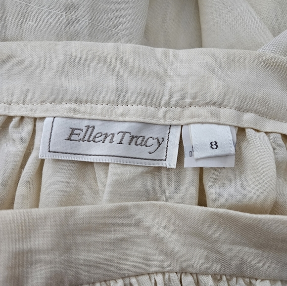 NWT - VTG - Ellen Tracy Linen Cream Color Skirt - Size 8 - Picture 4 of 11
